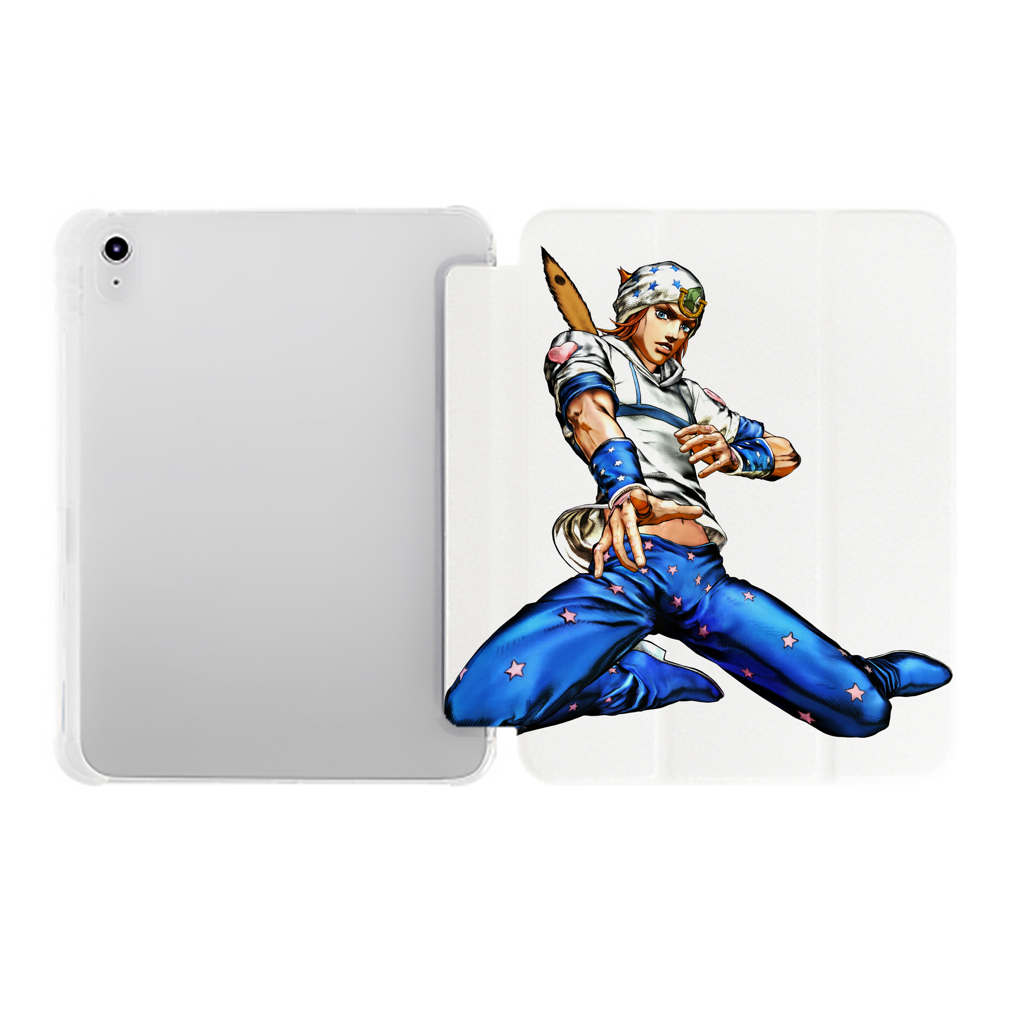 （画像用） ジョジョの奇妙な冒険 ジョナサン?ジョースター JoJo's Bizarre Adventure Jonathan Joestar IPad ケース ペン収納付き 三つ折りスタンド PUレザー×シリコン 対応機種9.5/10.5/10.9インチ
